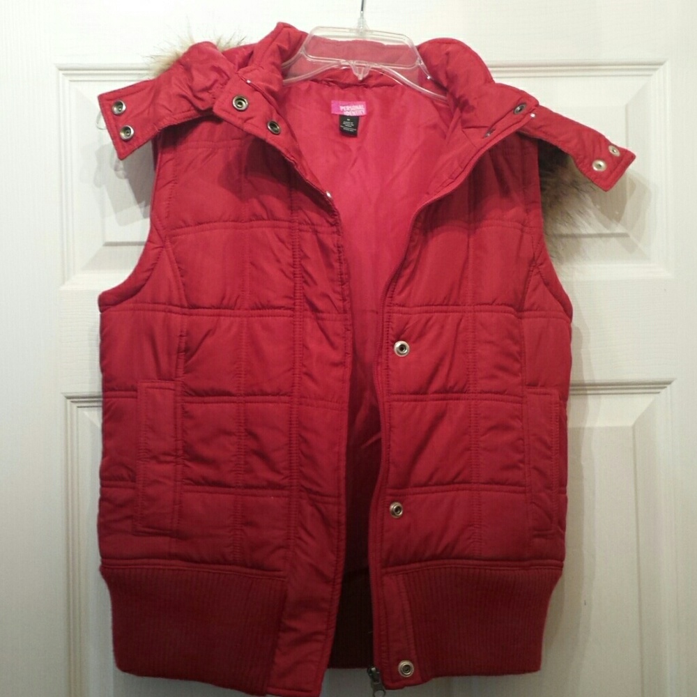 NWOT Red Jacket Vest with Hood